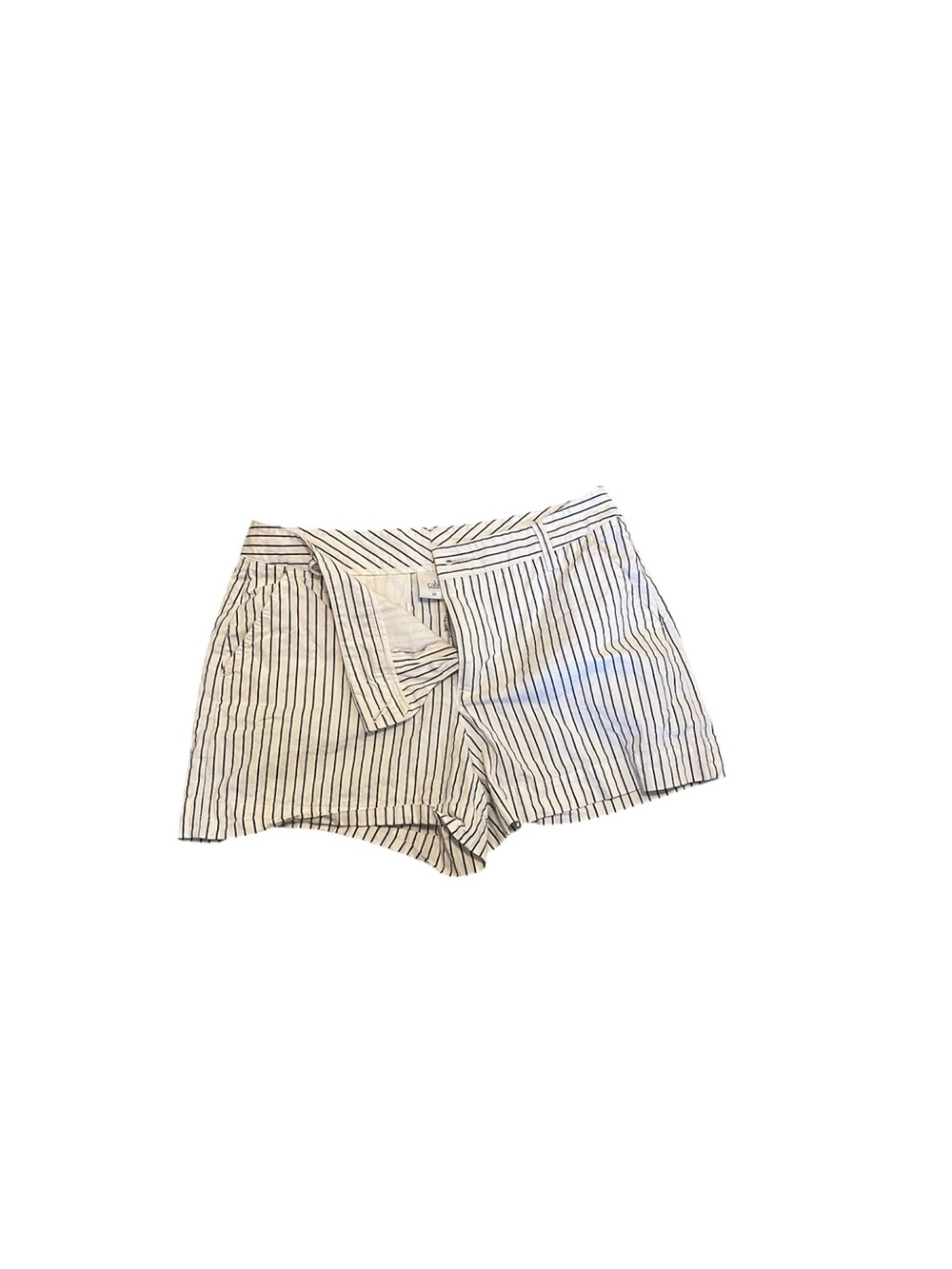 CAbi White Shorts with Black Pinstripes